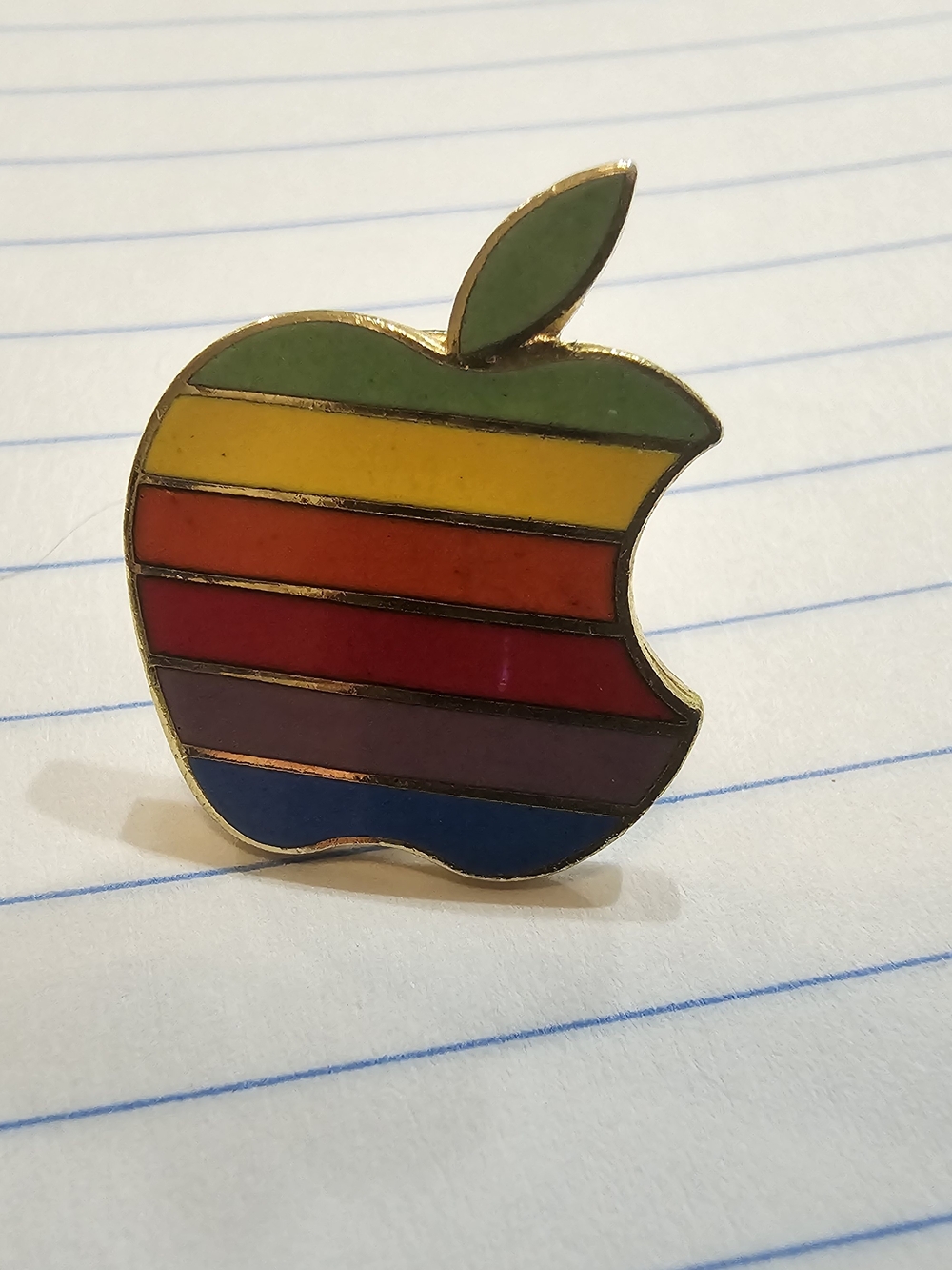 Vintage 1980s Apple Computer Company Rainbow Pin
